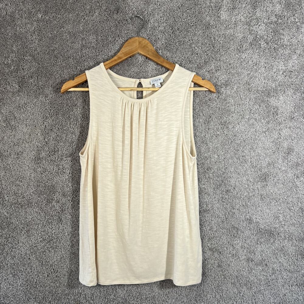 J. Crew Shirt Womens Small Beige Sleeveless Scoop Neck Casual Top